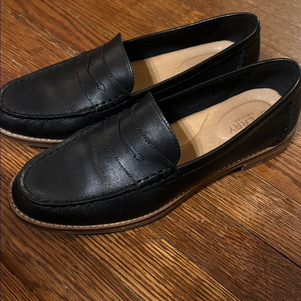 Sperry Black Leather Penny Loafers - Picture 3 of 6